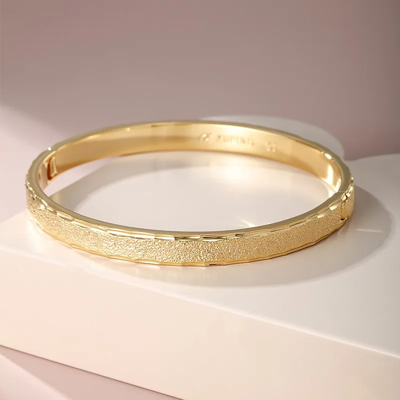 Classical 24K Gold Plated Circle Bangle For Women Charm Jewelry Exquisite Classical Decoration New Trends 2024
