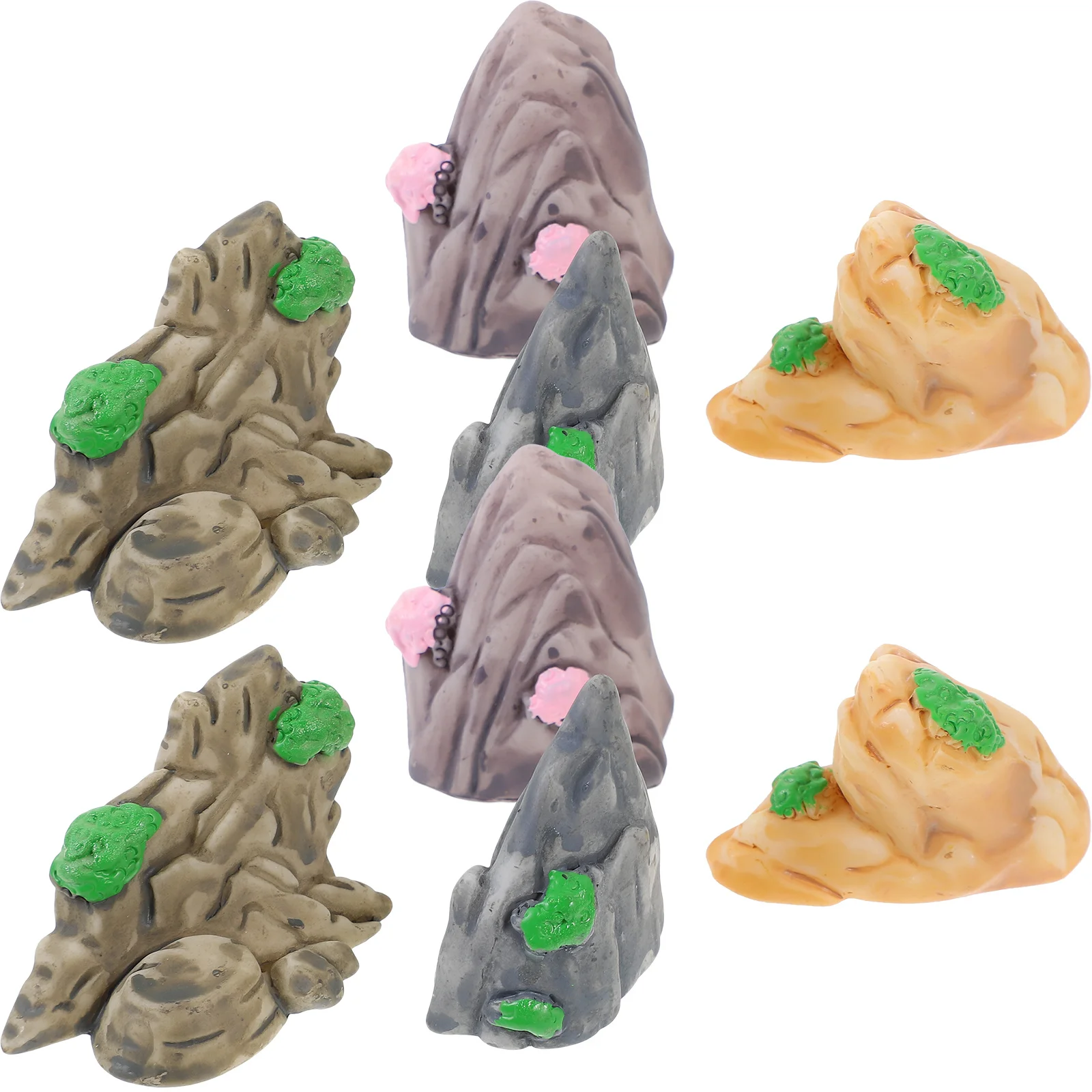 12 Stücke Mini Harz Berg Aquarium Dekorationen Lebendige Lebensechte Umgebung für Fische Mini Harz Berg Aquarium Berge