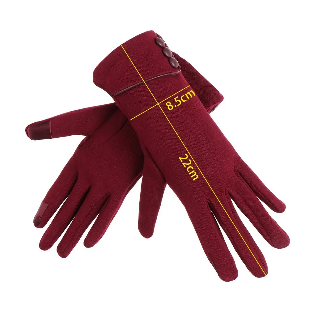 Graceful Winter Warm Windproof Driving Mittens Skiing Gloves Plus Velvet Touch Screen Gloves