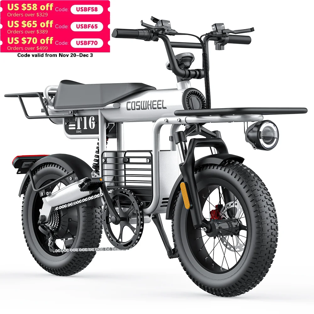 

Fat Tire Electric Bike 20‘’1000W Motor All Terrain Ebike for Adult with Dual Suspension 48V 20AH for Snow Sand Mountain Off Road