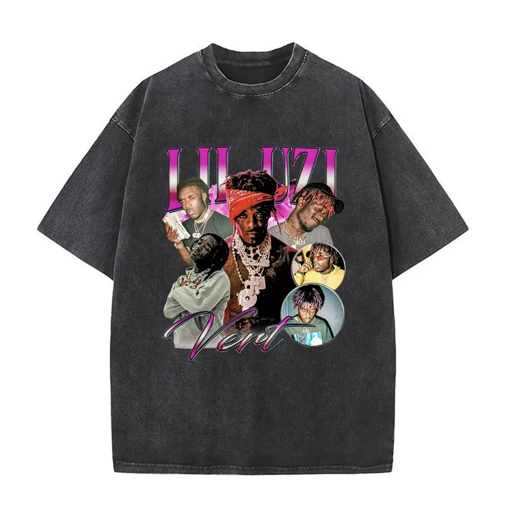 

Washed Rapper Lil Uzi Vert Vintage Graphic T Shirts Men Women Hip Hop Short Sleeve Oversized Streetwear Fashion T-shirts Unisex