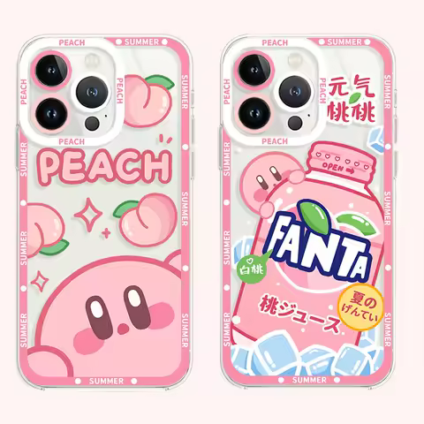 Stars K-Kirby Clear Phone Case For Samsung Galaxy S24 S23 S22 Ultra S21 S20 FE Note 20 10 Plus A15 A25 A35 A55 Silicone Cover