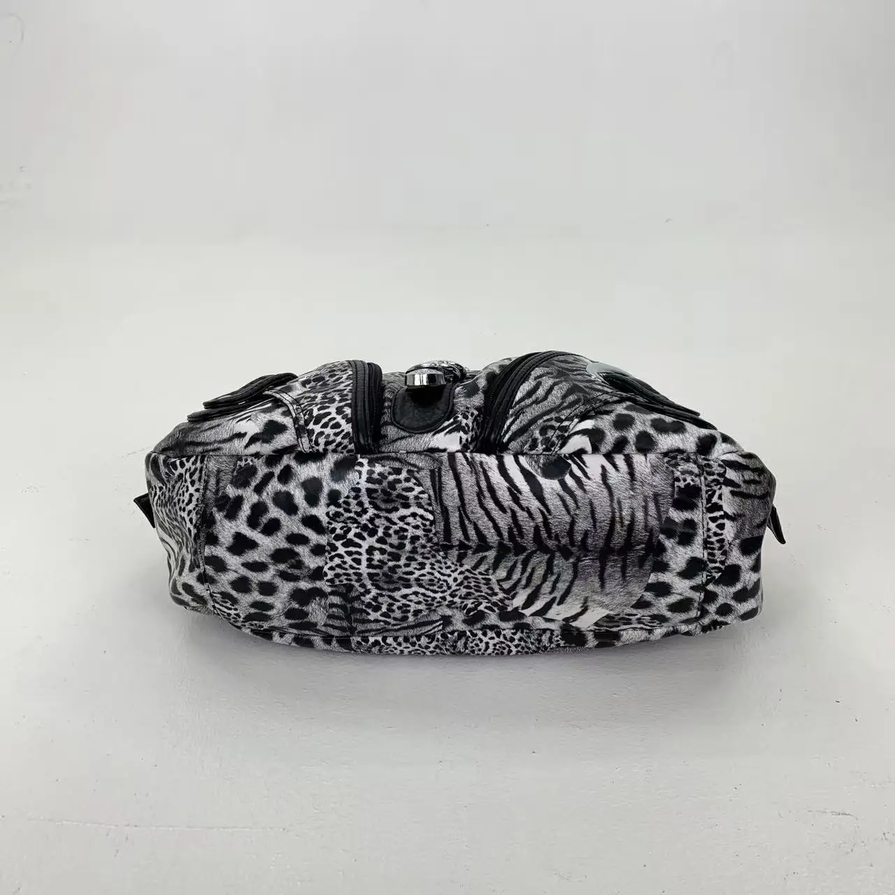 Y2K vintage hot girl personality leopard print shoulder bag with multiple compartments, Maillard crossbody handbag