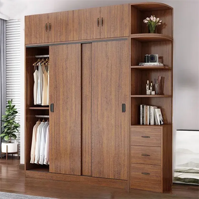 Lemari Pakaian Kombinasi Kamar Tidur dengan Pintu Geser Grosir 2026, Kabinet Baju, Buatan Khusus