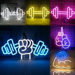 Haltère Fitness Neon Sign LED Light, Gym Art, Décoration murale pour salle d'entraînement, Club de sport, WePackage Lifting, Ados, Garçons, Cadeau