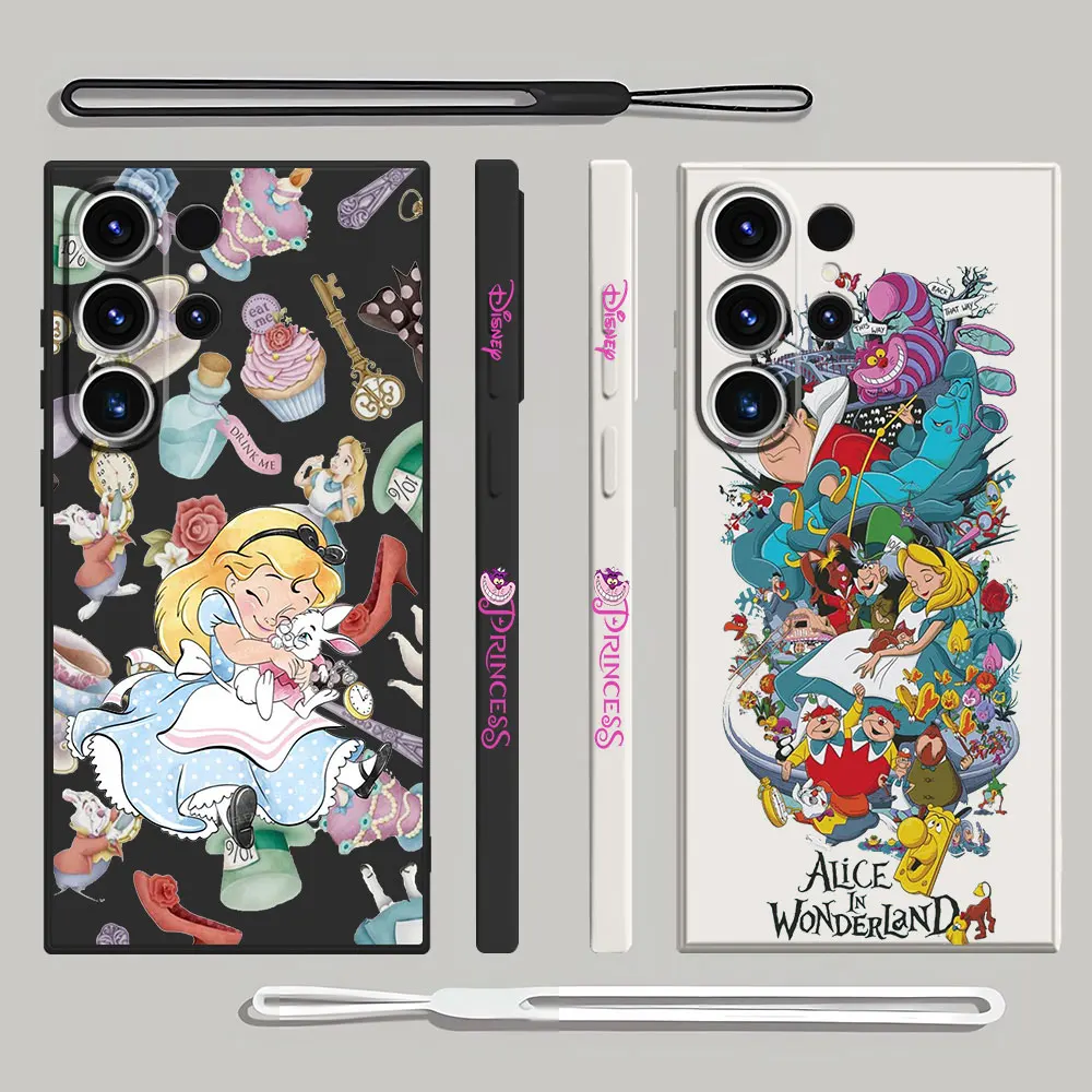 Disney Alice in wonderland Silicone Case for Samsung Galaxy S22 Plus S24 Ultra S23 Ultra 5G S21 S20 FE Cover