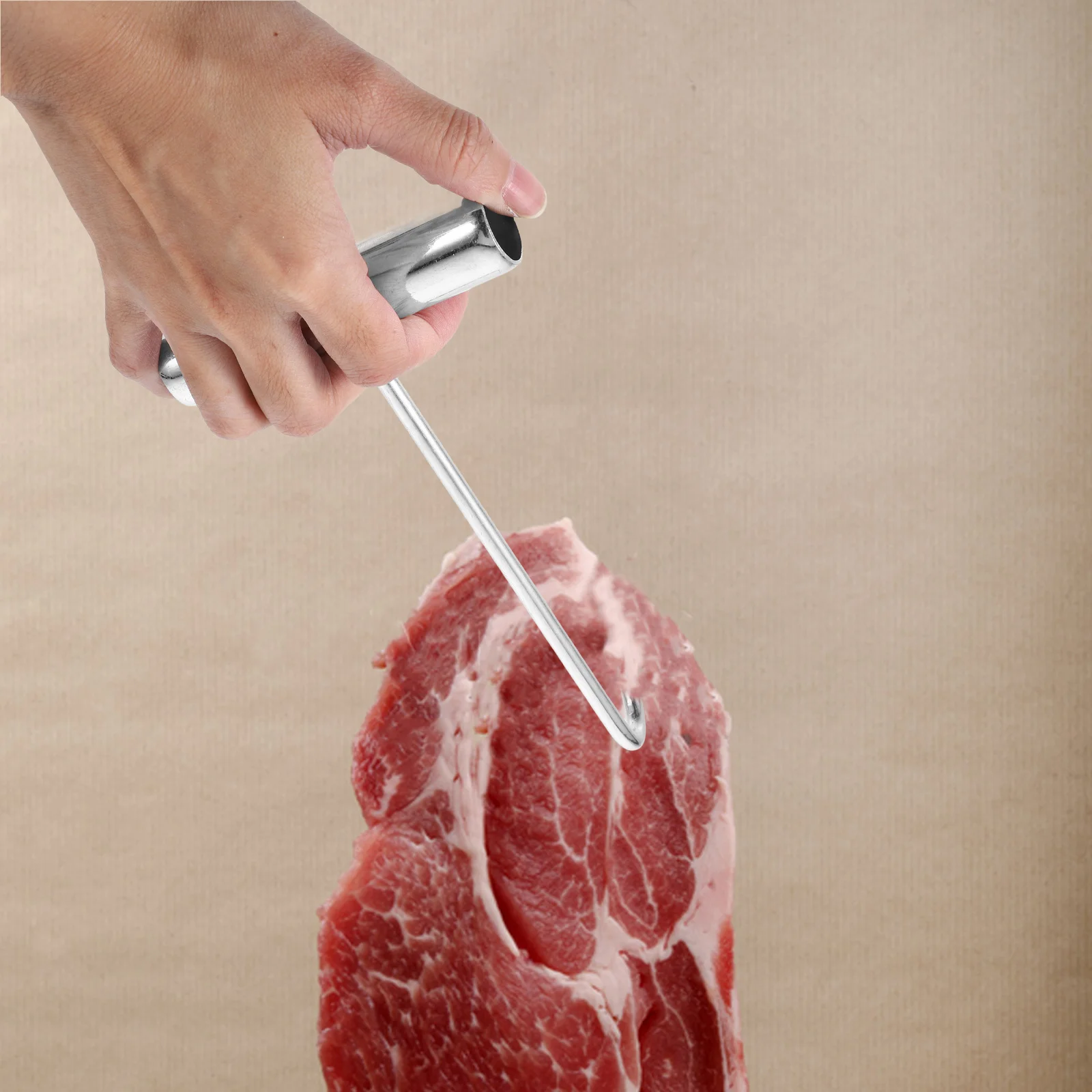 

2Pcs Heavy-Duty Iron Meat Hooks T Handle Galvanized Coating for Meat Processing Butchering Bbq Peking Duck Hook