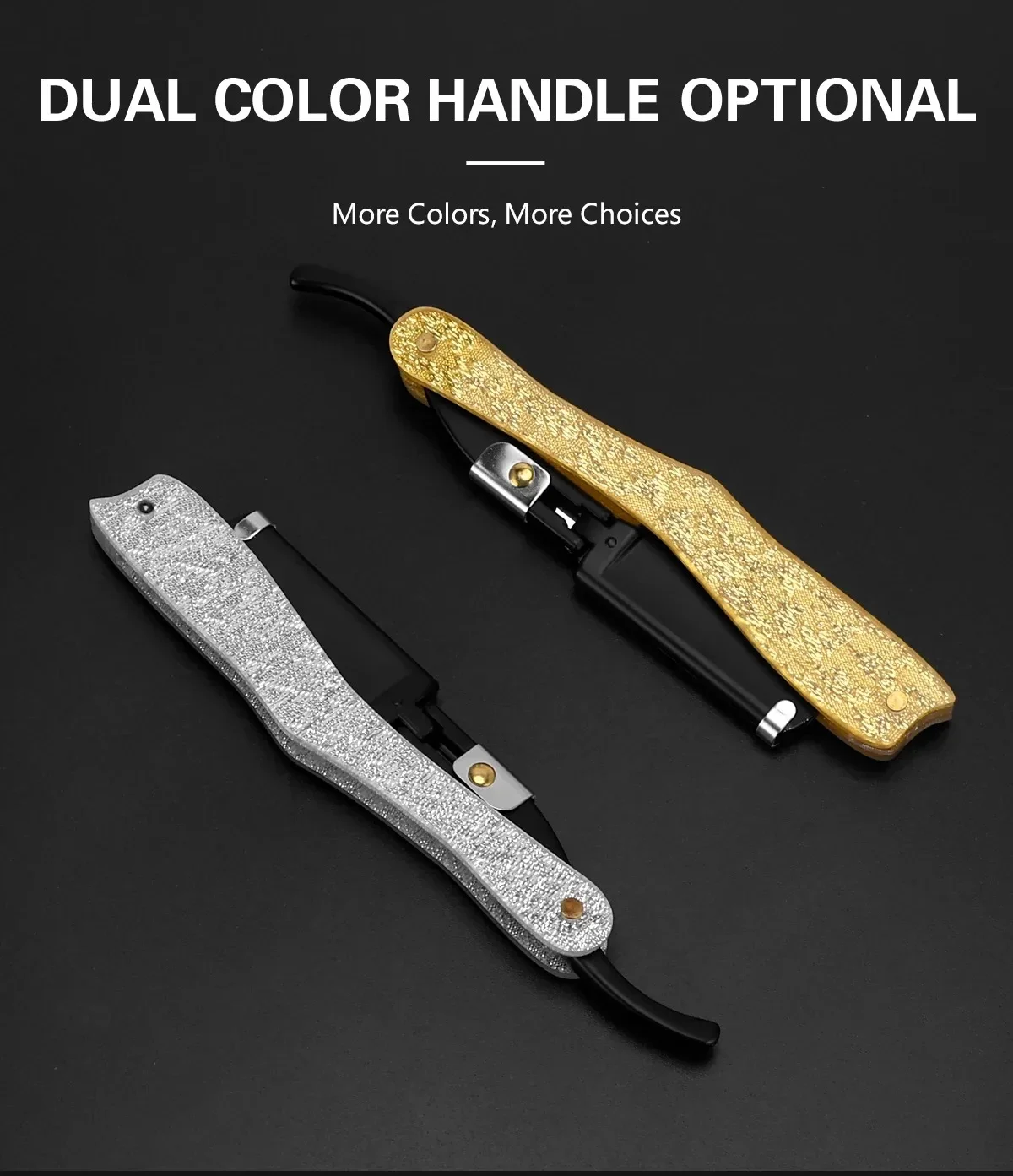 Men's Beard Straight Razor, Foldable Hair Blade for Precise Shaving & Facial Contouring, Barber Grooming Tool for Styling