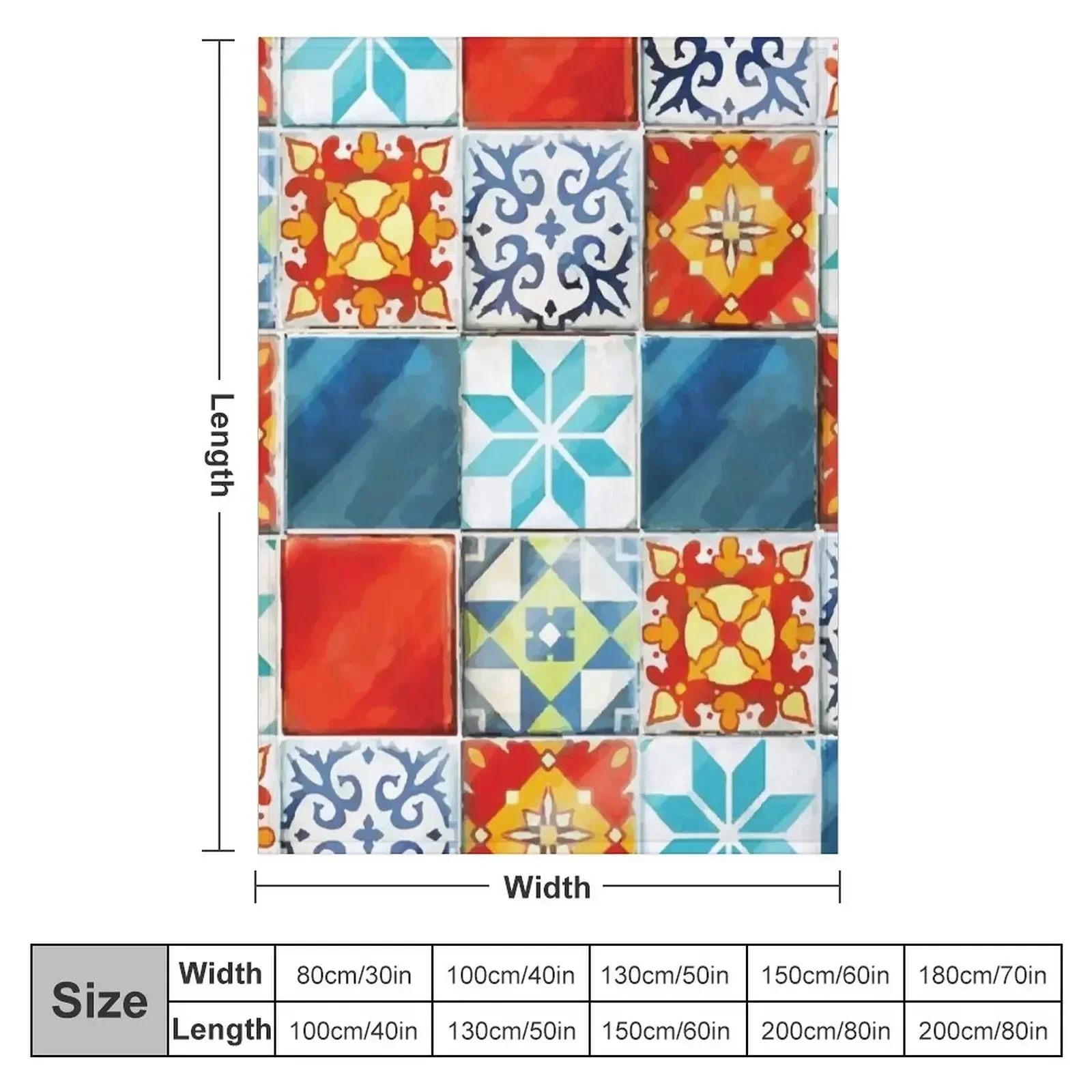 Colorful azulejos tiles from Azul board game Throw Blanket Luxury St Hairys cosplay anime Blankets