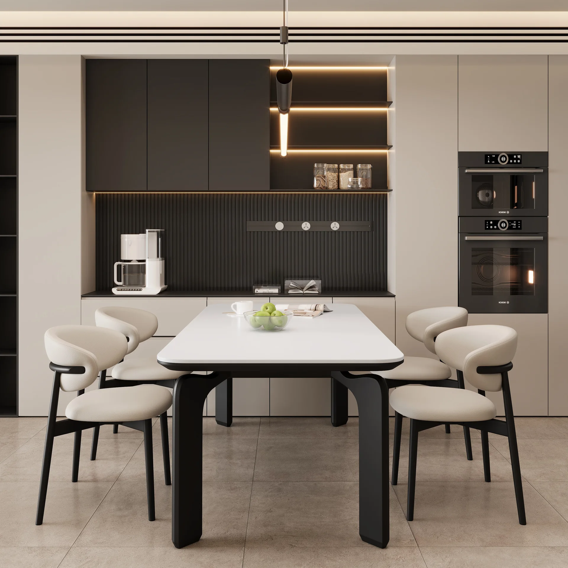 Full support slate dining table and chair combination cream style small household elephant leg rectangular rice table modern and