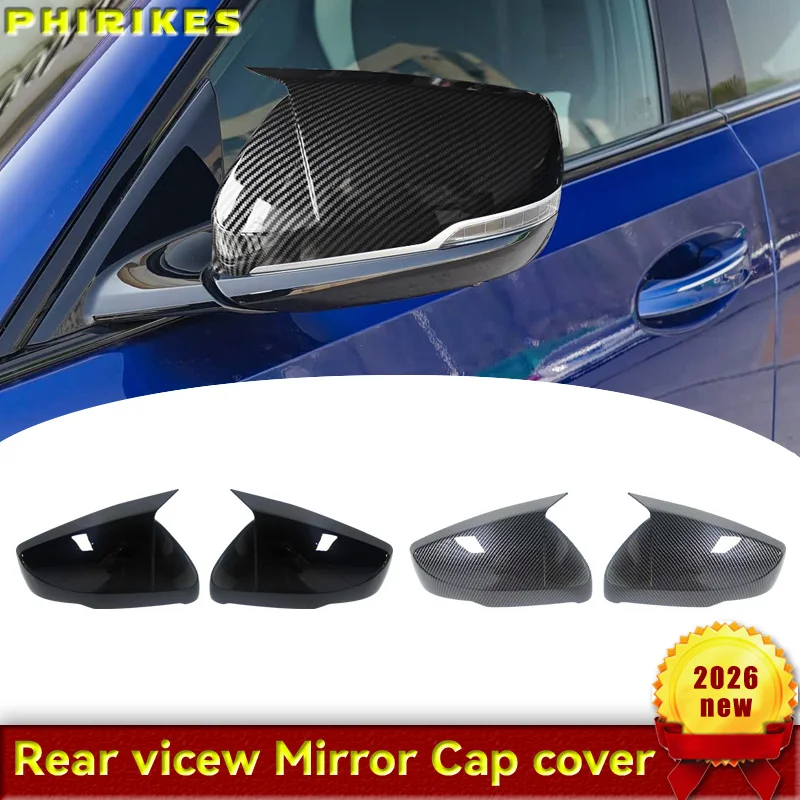Carbon Fiber ABS Side Mirror Cover Trim For Cadillac CT5 CT6 2020-2024 Anti-Scratch Door Wing Cap Sticker