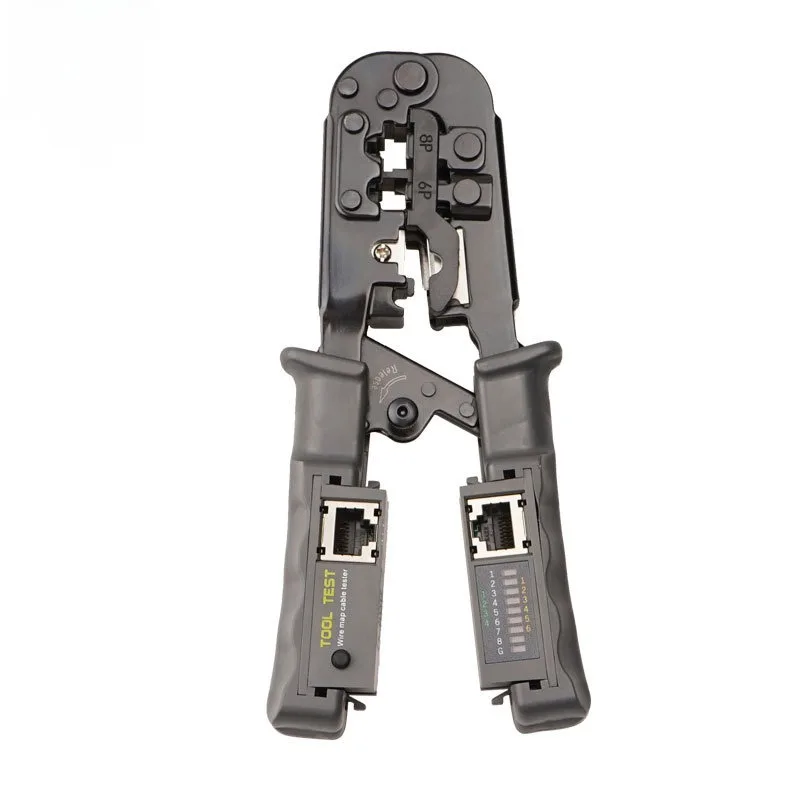 Multifunctional RJ45 Network Cable Crimper 8P 6P 4P Three-Purpose Tester Ratchet Tool Squeeze Crimping Wire Network Pliers