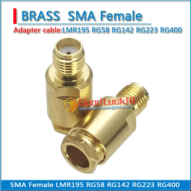 RP-SMA RPSMA RP SMA Male plug Clamp Solder LMR195 RG58 RG142 RG223 RG400 Cable Brass GOLD Straight RF Connector Adapters