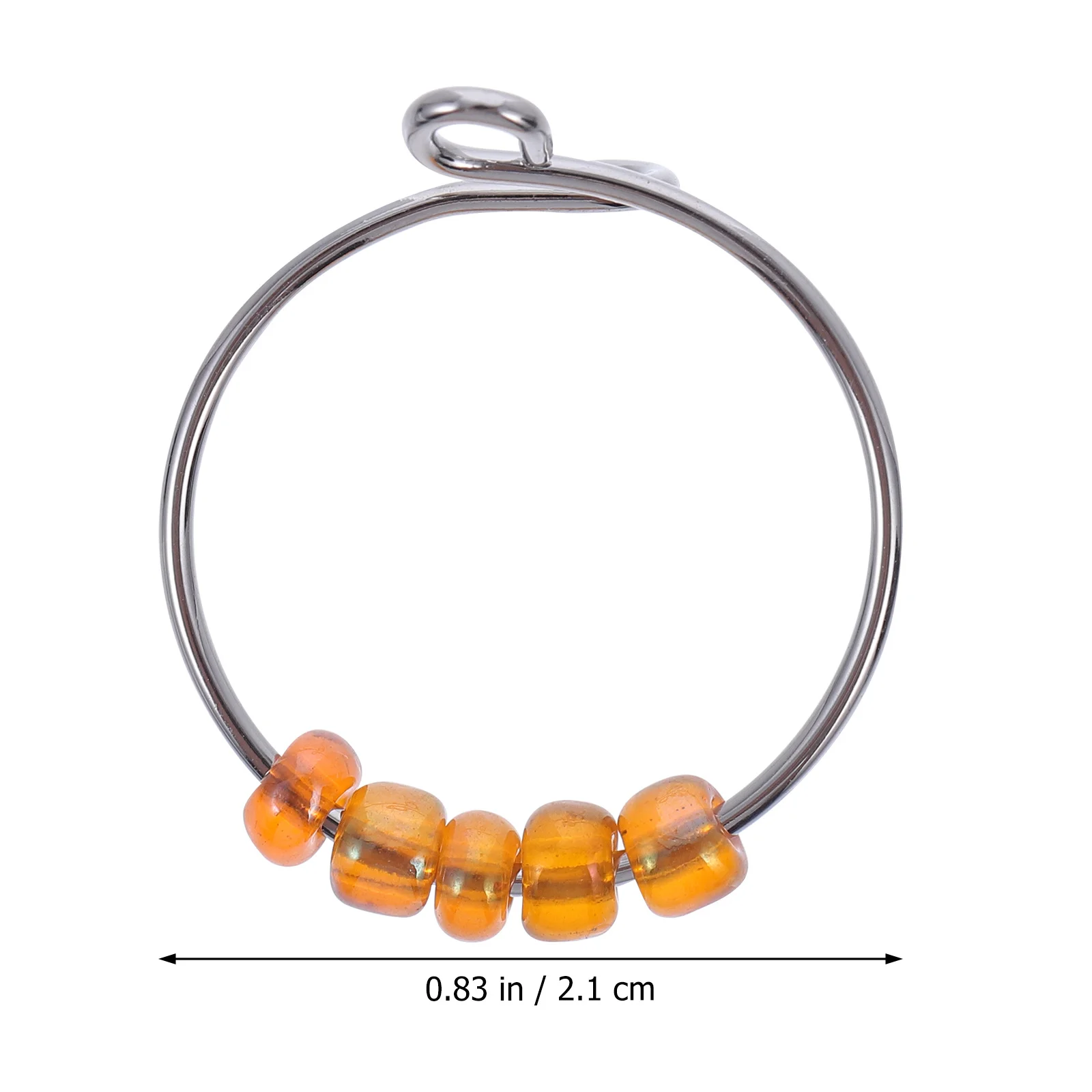 Anello Antistress con Perline di Vetro in Acciaio al Titanio, Elegante Anello Girevole per Ridurre lo Stress e il Comfort di Lunga Durata