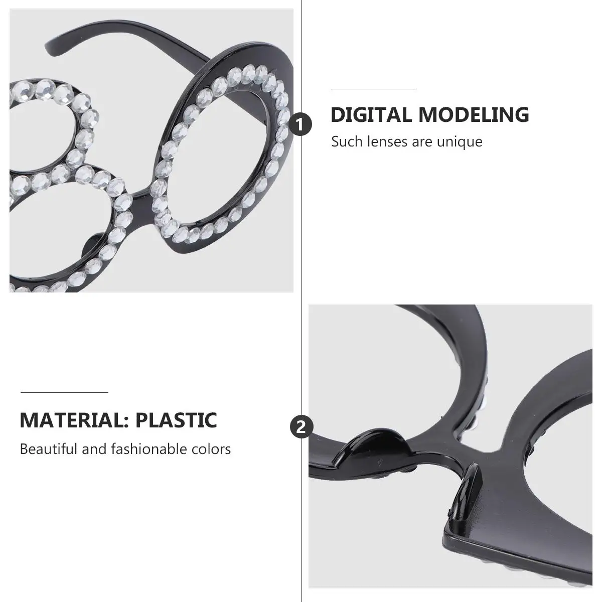 

Plastic Party Digital Glasses Birthday Decor Lightweight Comfortable Design Sunglasses Prop Mens Gifts