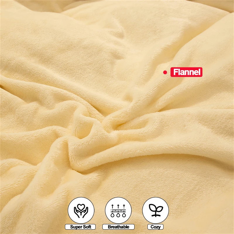 Skin-Friendly Flannel Duvet Cover 1Piece Ultra-Soft Fuzzy Plush Quilt Cover Warmth & Breathable Fade-Resistant Comfort Cover