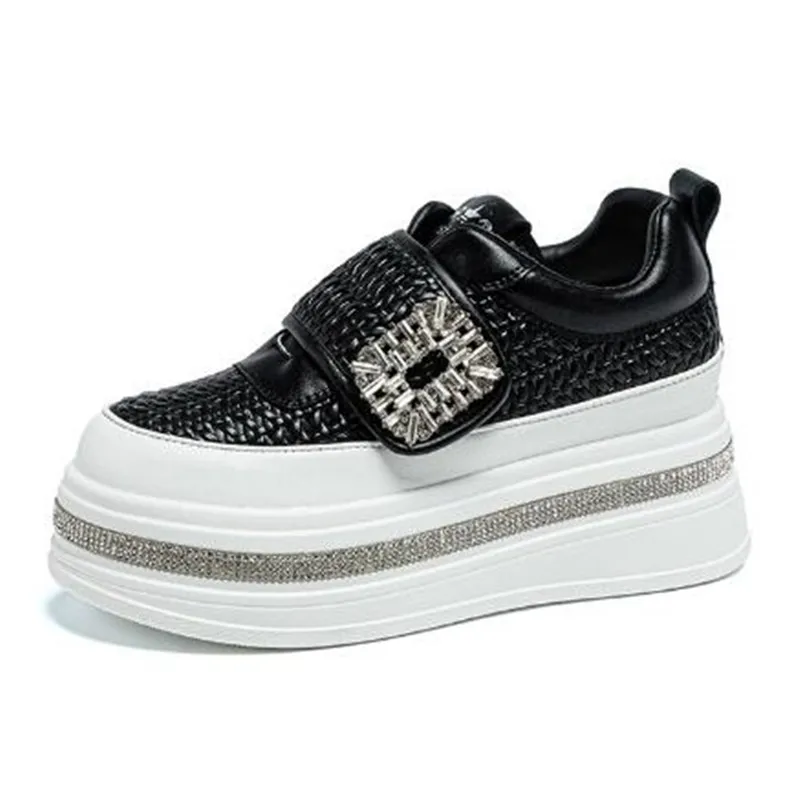 أحذية بيضاء جديدة للصيف والخريف أحذية رياضية داخلية مرتفعة ونعل سميك لون نقي مقاومة للاهتراء ومتعددة الاستخدامات وقابلة للتنفس #2