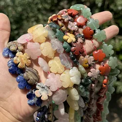 20mm /15mm Flower Fluorite Crystal Agate Natural Stone Beads 15 inch for DIY Pendant Charms Necklace Bracelet Jewelry Making