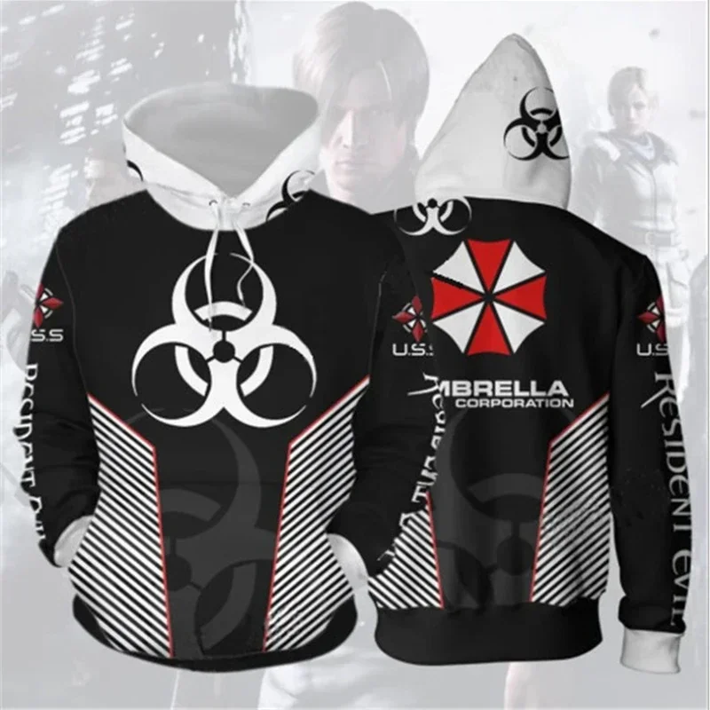 Resident Village Umbrella Corporation Gioco Cosplay Ethan Winters Felpe con cappuccio Biohazard Cerniera Hoddie Cappotti Giacca Felpe