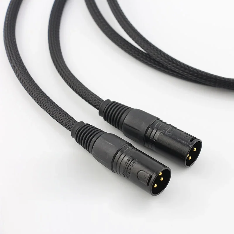 Pasangkan kabel interkoneksi keseimbangan audio konduktor tembaga A53 5N OCC dengan konektor colokan XLR audio HiFi XLR