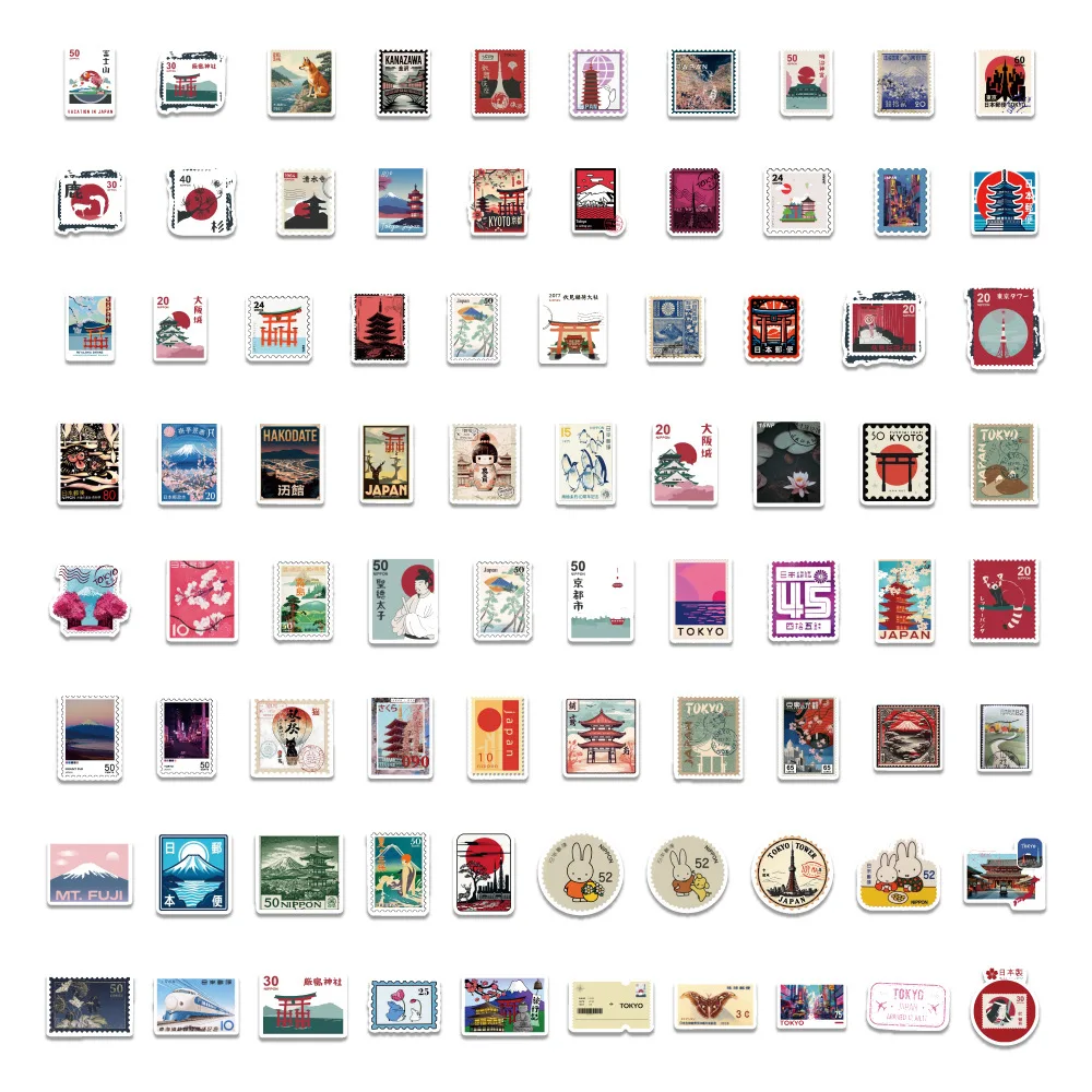 80 pezzi di timbro da viaggio giapponese adesivo creativo personalizzato graffiti decalcomania impermeabile giocattoli per scatola di occhiali scrapbook