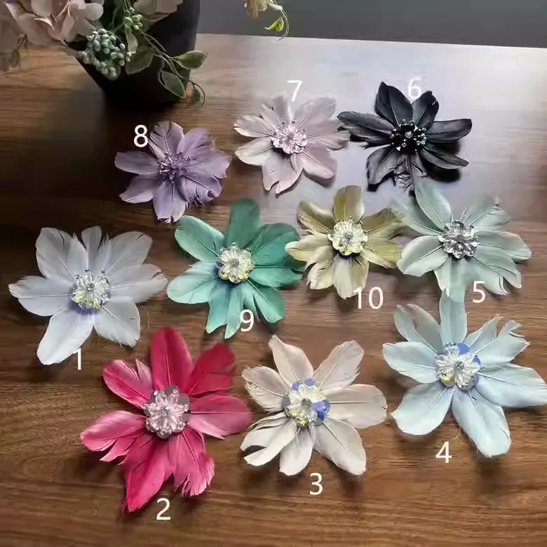 Hand-made flower accessories Feather flower large flower show children's corsage accessories shoulder flower head flower