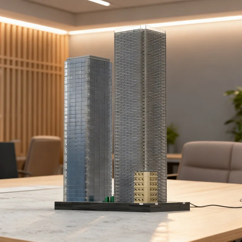 

3840 деталей MOC: Архитектурная модель торгового центра Бэй-Аделаида в масштабе 1:650, конструктор, игрушка, подарок, креативный предмет для коллекции и декора стола