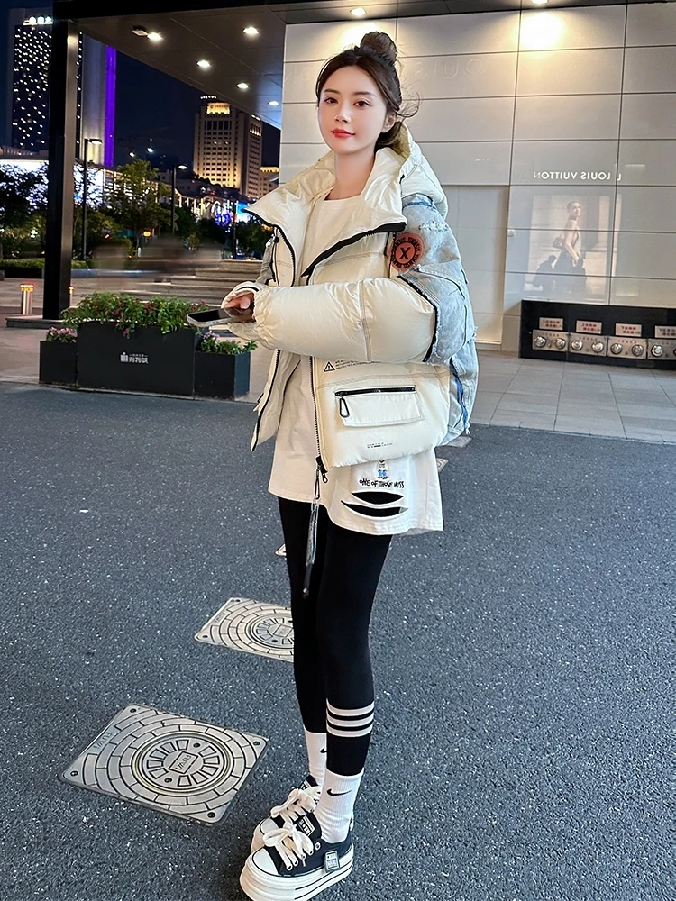 2023 Autumn Winter New Fashion Short Hooded Big Pockets Thickened Fashion Loose Bread Down Jacket Casual WarmPuffer Jacket