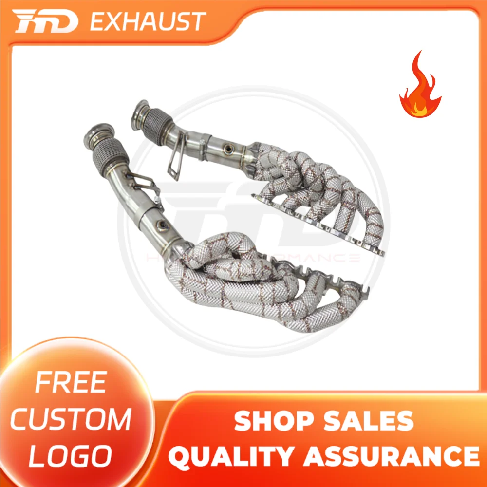 

HMD Hot sale Exhaust System High Flow Performance Stainless steel Catless Headers for Audi R8 5.2L With Heat Shield car