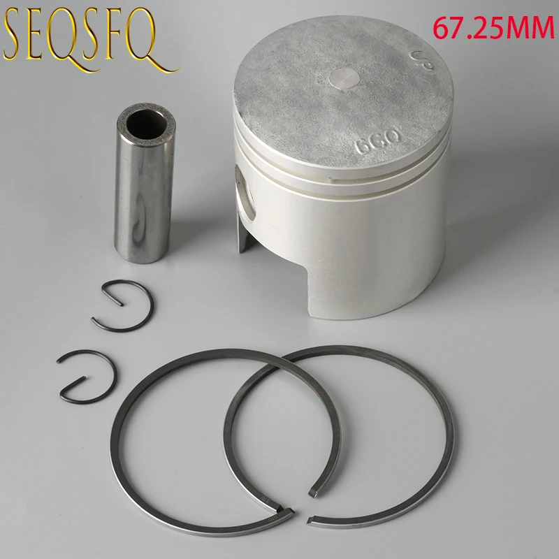 

664-11631-01 Piston and Piston Ring Set +0.25MM For Yamaha Outboard Piston Kit 20HP 25HP 6G0-11635 / 6G0-11631-00-95 67.25mm