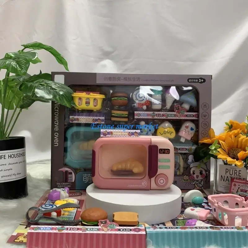 090B Gesimuleerde keuken voor kinderen Elektronische magnetron Educatief muziek- en lichtspeelgoed