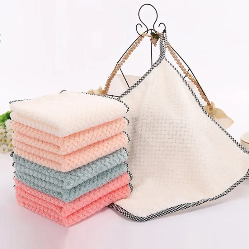 

Kitchen Daily Dish Towel Washing Towel Easy Dish Cloth Kitchen Rag Oil-Proof Thicken Table Cleaning Cloth Absorbent Scouring Pad