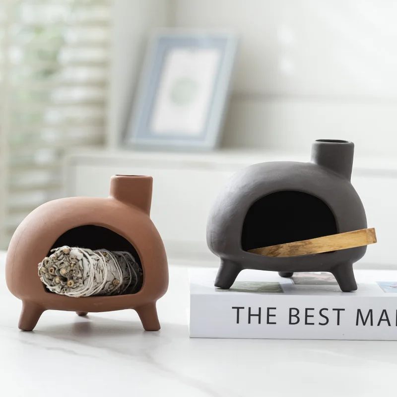 Ceramic Decorations Sage Burner Incense Burner Bracket Office Desk Fountain Yoga Meditation Living Room Home Decoration
