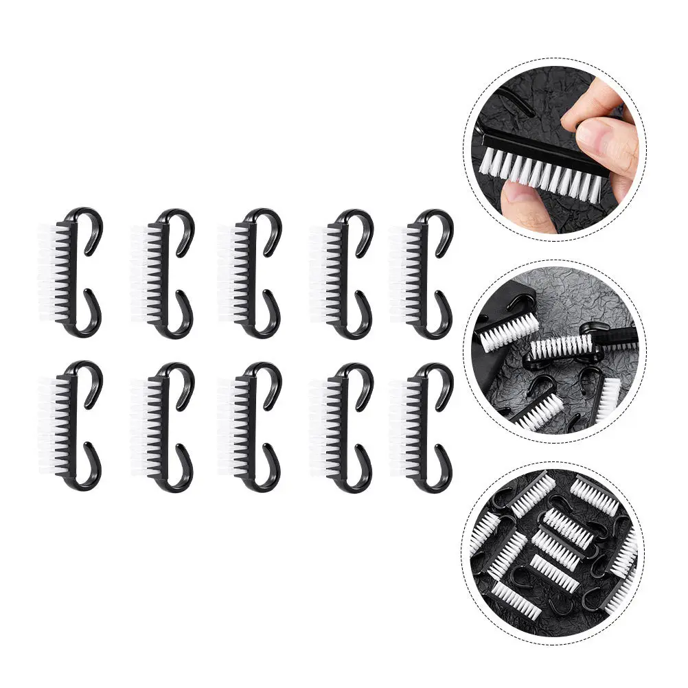10 pcs Cow Horn Brush Manicure Cleaning Tool For Home Salon Durable Lightweight Fingernail Scrubber Nail Dust Removal Nail Art