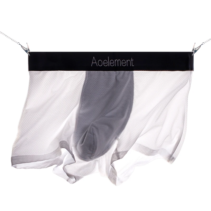 ملابس داخلية للرجال الملاكمين الرجاليين الملاكمين الحرير الجليدي رقيقة تنفس الصيف الملابس الداخلية الرياضية الاتجاه SAO الشعور بالشخصية