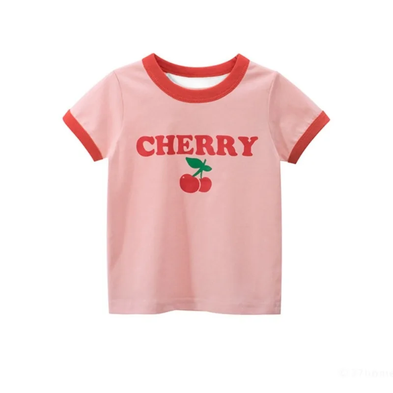 

2025 Korean Summer Short Sleeved T-shirt, Suitable for Girls and Boys, Children's Tops, Baby Quick Drying T-shirt