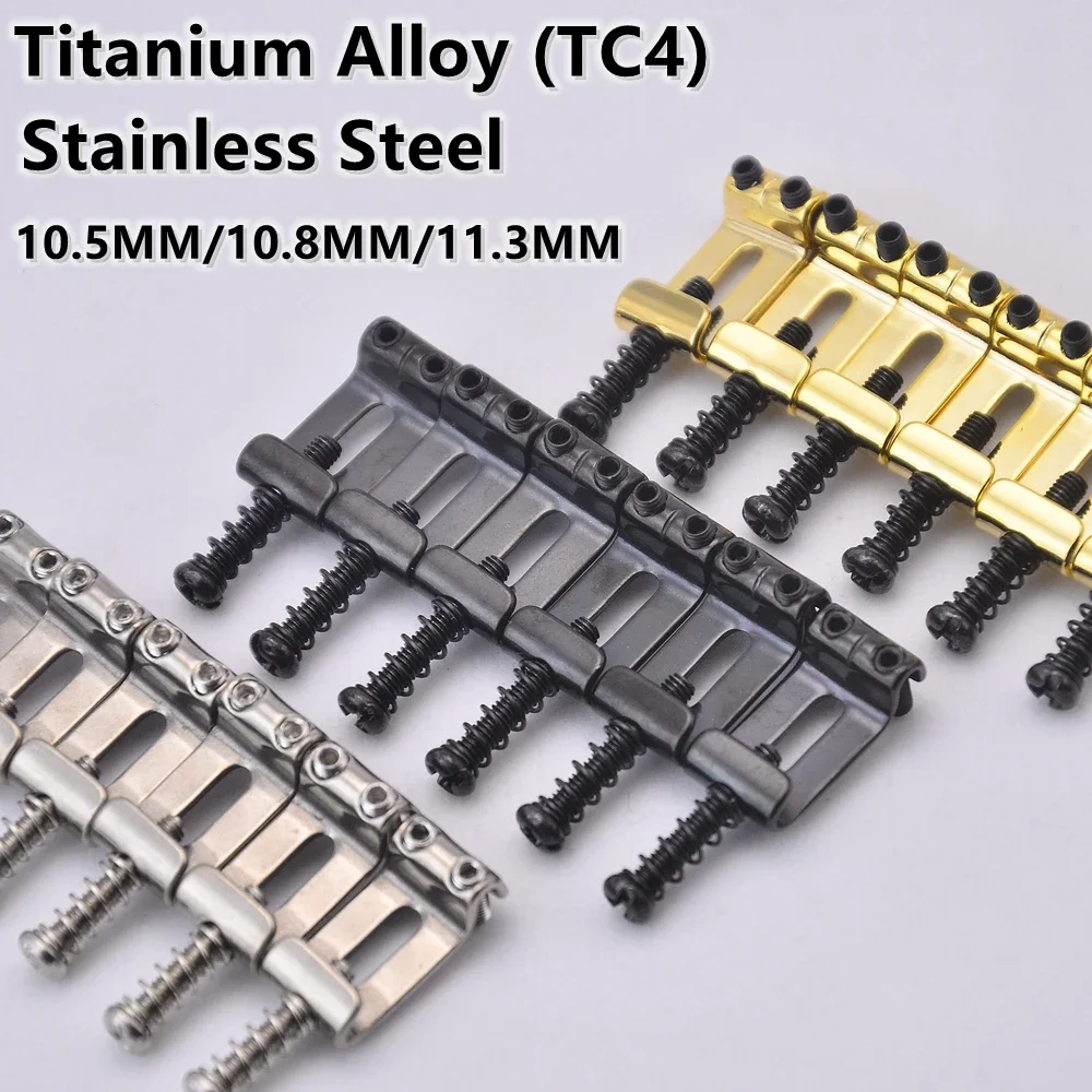 1 Set 10.5MM/10.8MM/11.3MM Stainless Steel / Titanium Alloy (TC4) Electric Guitar Bridge Saddle for Fende.r ST