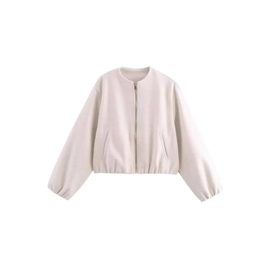 

Women's Fluffy Soft Temperament Aviator Crewneck Jacket Woolen European And American Style Coat for Ladies