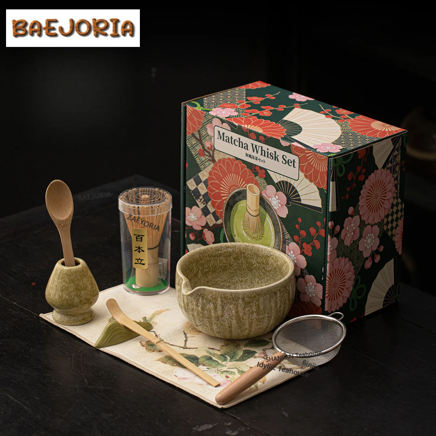 

Чайный набор Kiln Fambe Falling Snow: полный комплект для японской чайной церемонии, набор для приготовления матча, чашка для матча, инструменты для заваривания чая, кухонные принадлежности