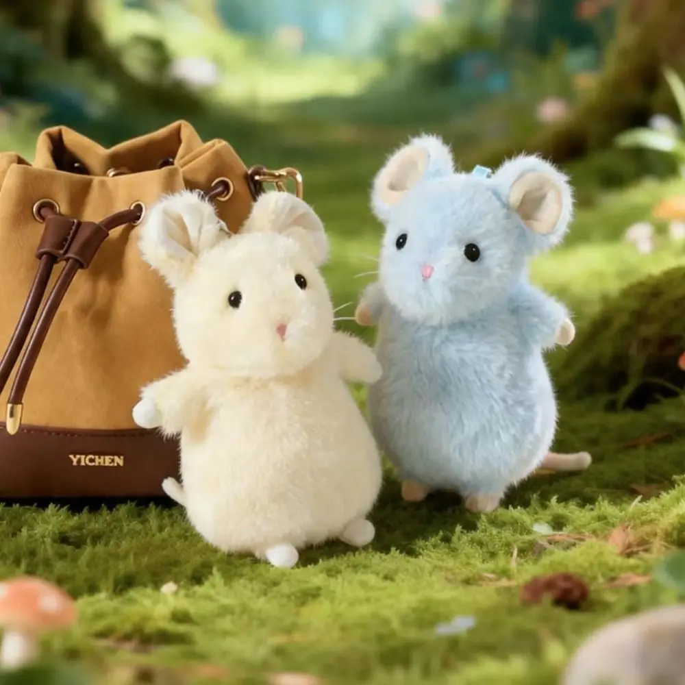 Cute Cuddly Soft Fancy Rat Cartoon Animal Fluffy Stuffed Pet Rat Plushie 18cm Mini Grey White Brown Mouse Pendant Bag Decor