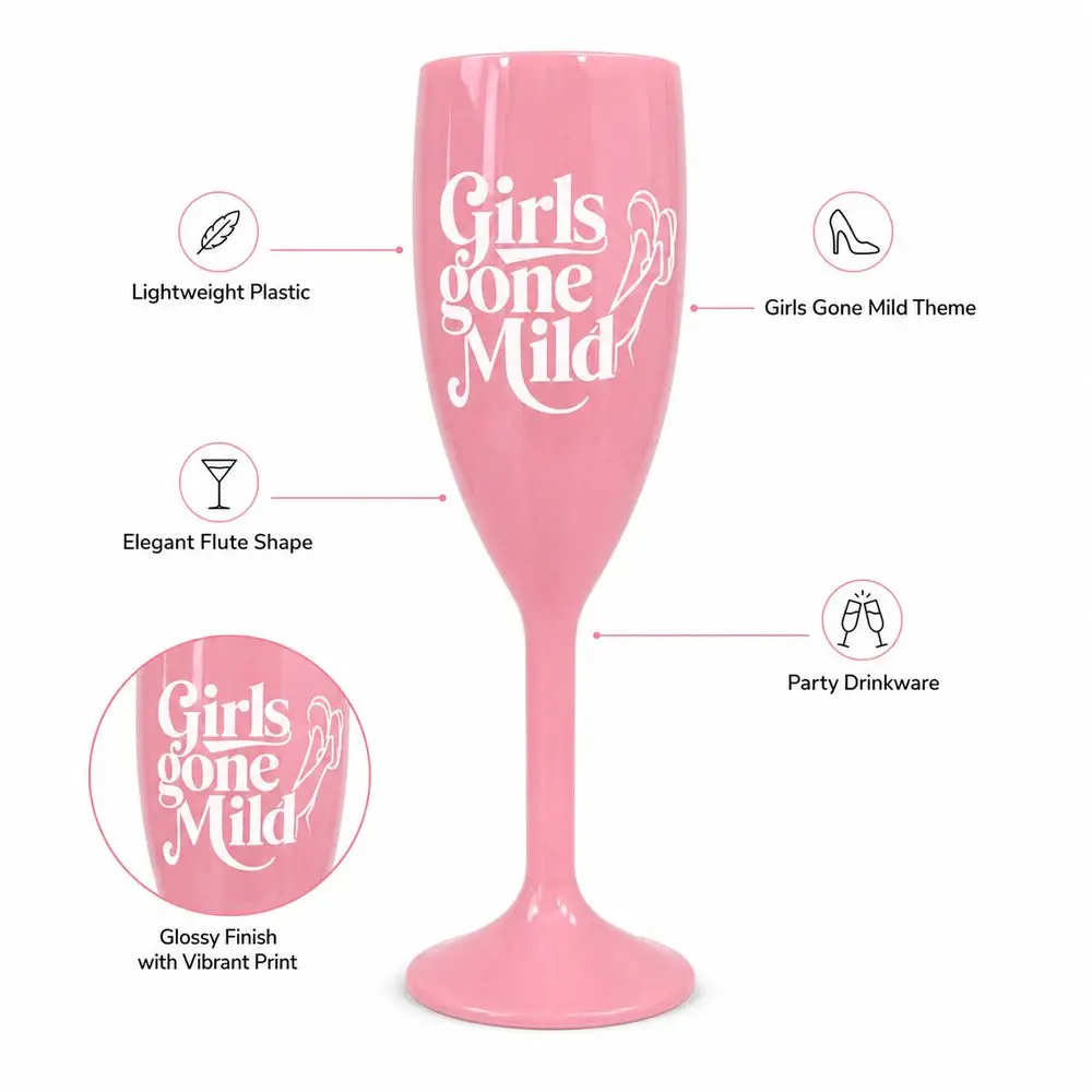 Girls Night in Champagne Flute Glass Anti-drop protection Lightweight Single-person Party Wine Glass 230ML Champagne Drinkware