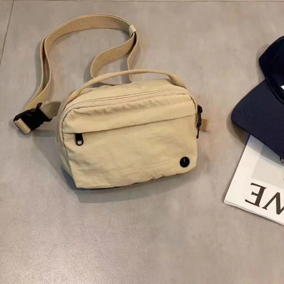 Macaron colored nylon small square bag, lightweight canvas bag, casual mobile phone bag view 4
