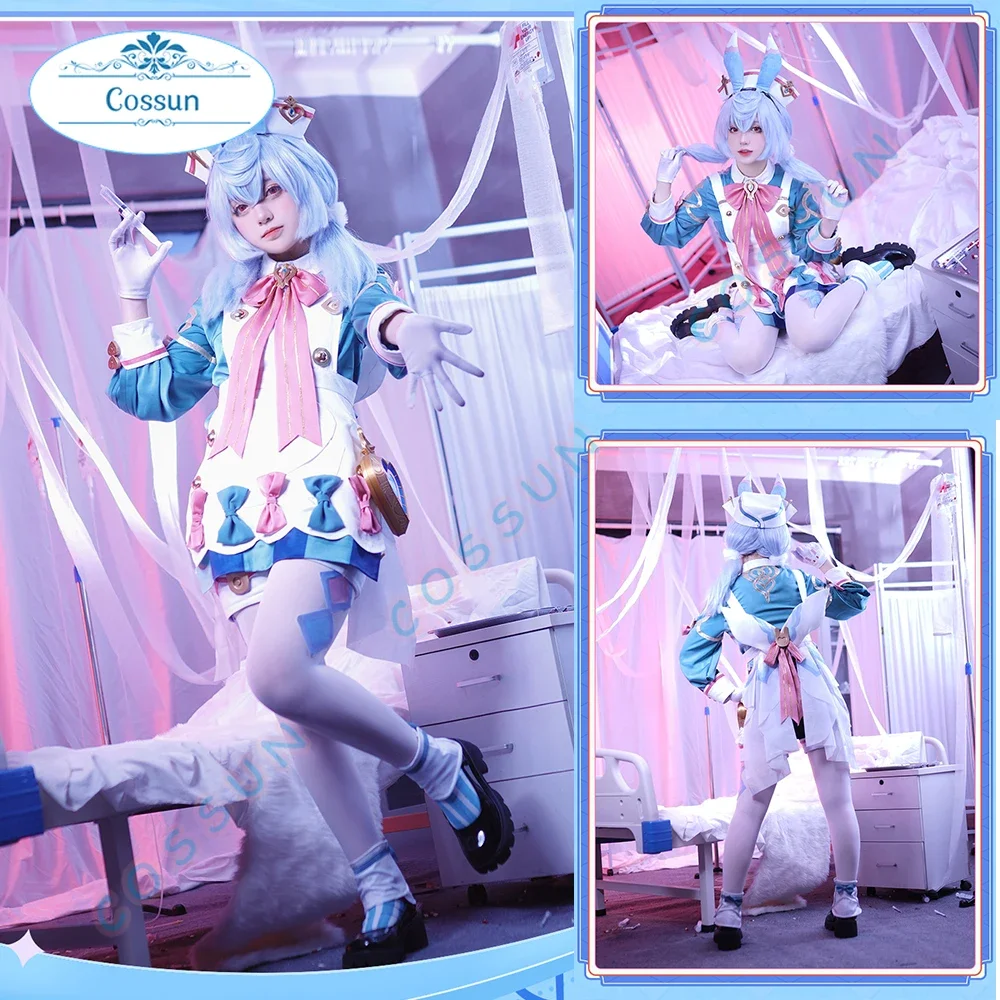 

COSSUN Game Genshin Impact Sigewinne Lolita Cosplay Costume Sweet Lovely Uniforms Activity Party Clothing Wig Tail