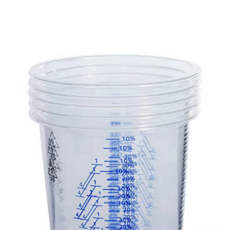 32 Oz (1000Ml) Disposable Flexible Clear Graduated Plastic Mixing Cups Use for Paint Resin Epoxy Mix Ratios, 25 Pack TQ