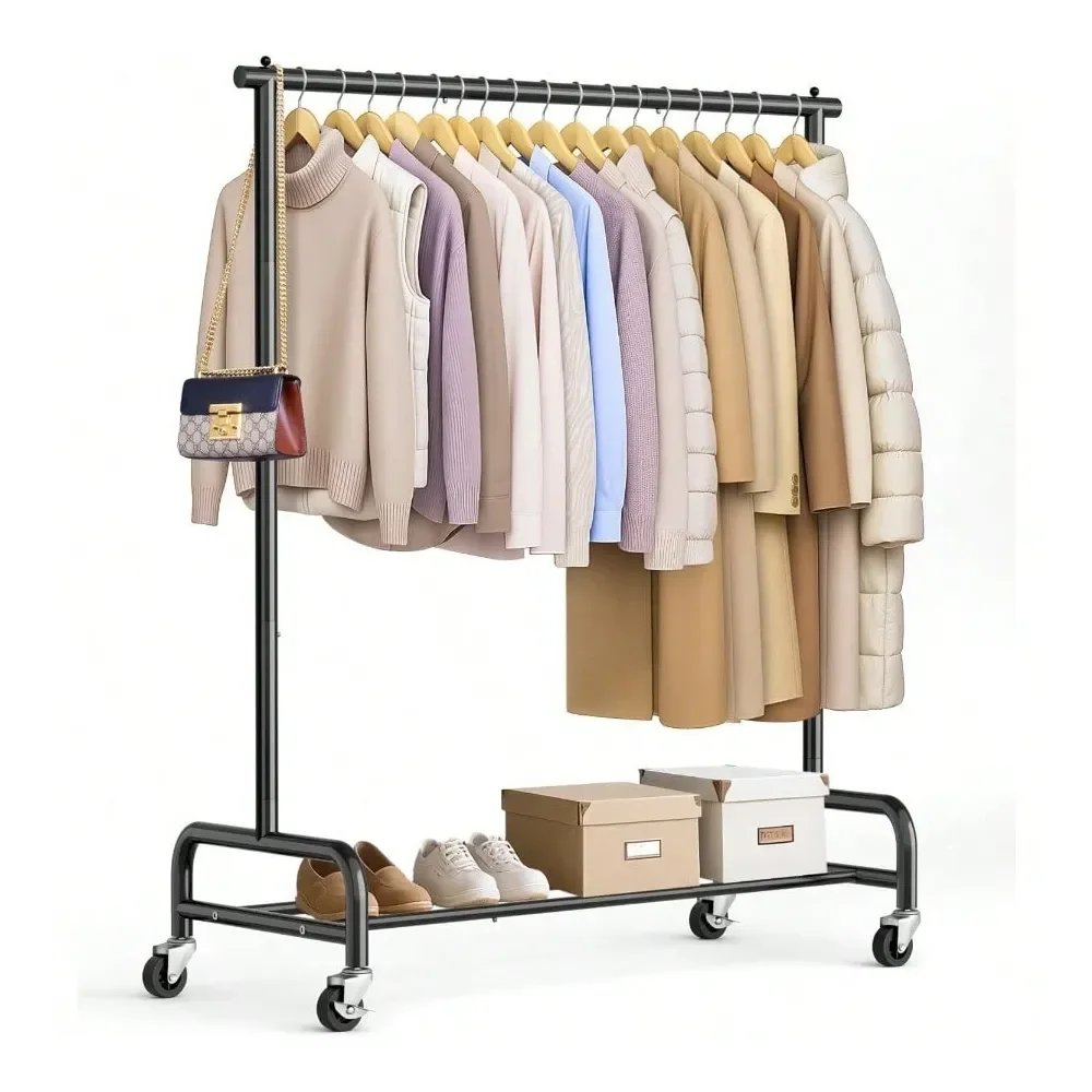 

Duty Clothing Racks For Hanging Clothes Rack 43 Wide Rolling Garment Rack Metal Clothing Hanger Rack With Wheels Wardrobe Rack
