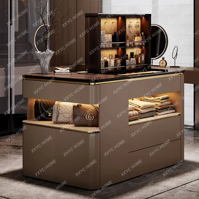 XX minimalist cloakroom, island cabinet, island lift, jewelry storage display cabinet