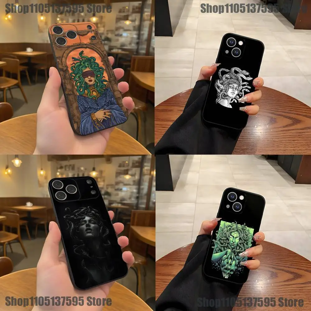 

Medusa Greek Mythology Phone Case For iPhone 17,16,15,14,13,12,11,Pro,XS,Max,XR,Plus,E,SE4,Mini Black Soft Cover