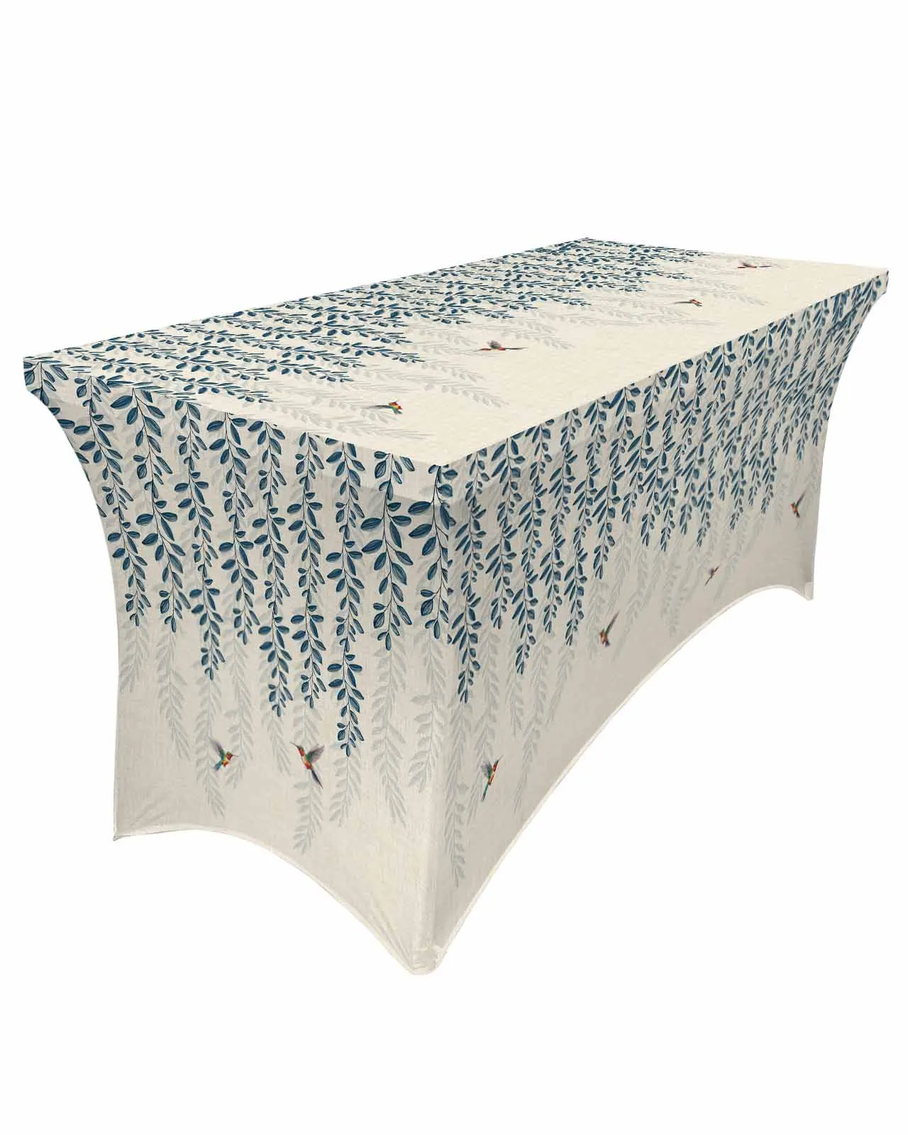 

Animal Bird Leaves Elastic Table Skirt Wedding Hotel Birthday Table Cover Buffet Table Tablecloth Decor