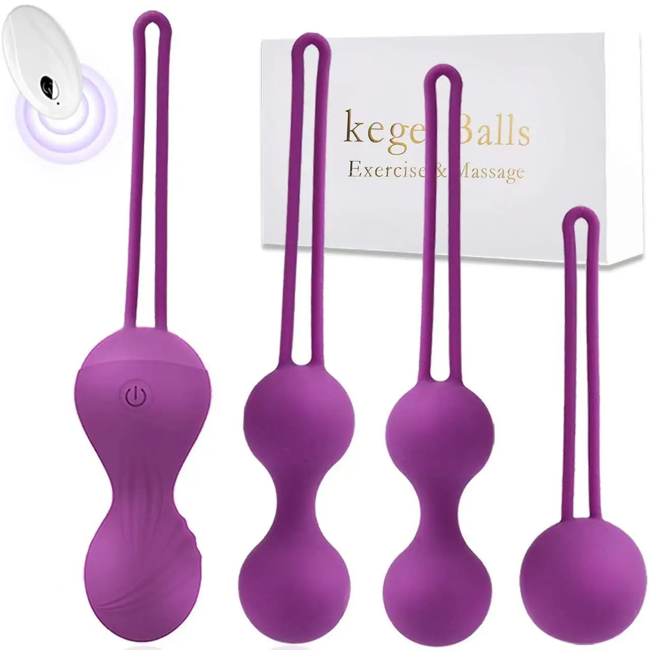 4pcs Kegel Exercise Vagina Balls Vibrator Remote Control Trainer Beginners Shrink Massage Ball Vibrating Eggs Sex Toys For Women