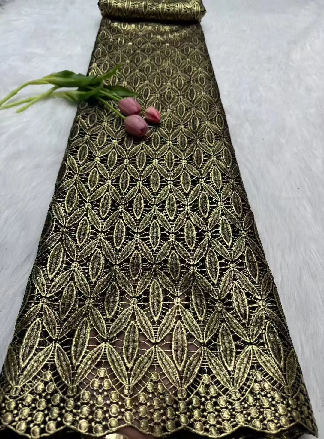 

Nigerian Guipure Cord Lace Fabric African Embroidery Fabric 2026 High Quality For Elegant Women Party Sewing Wome